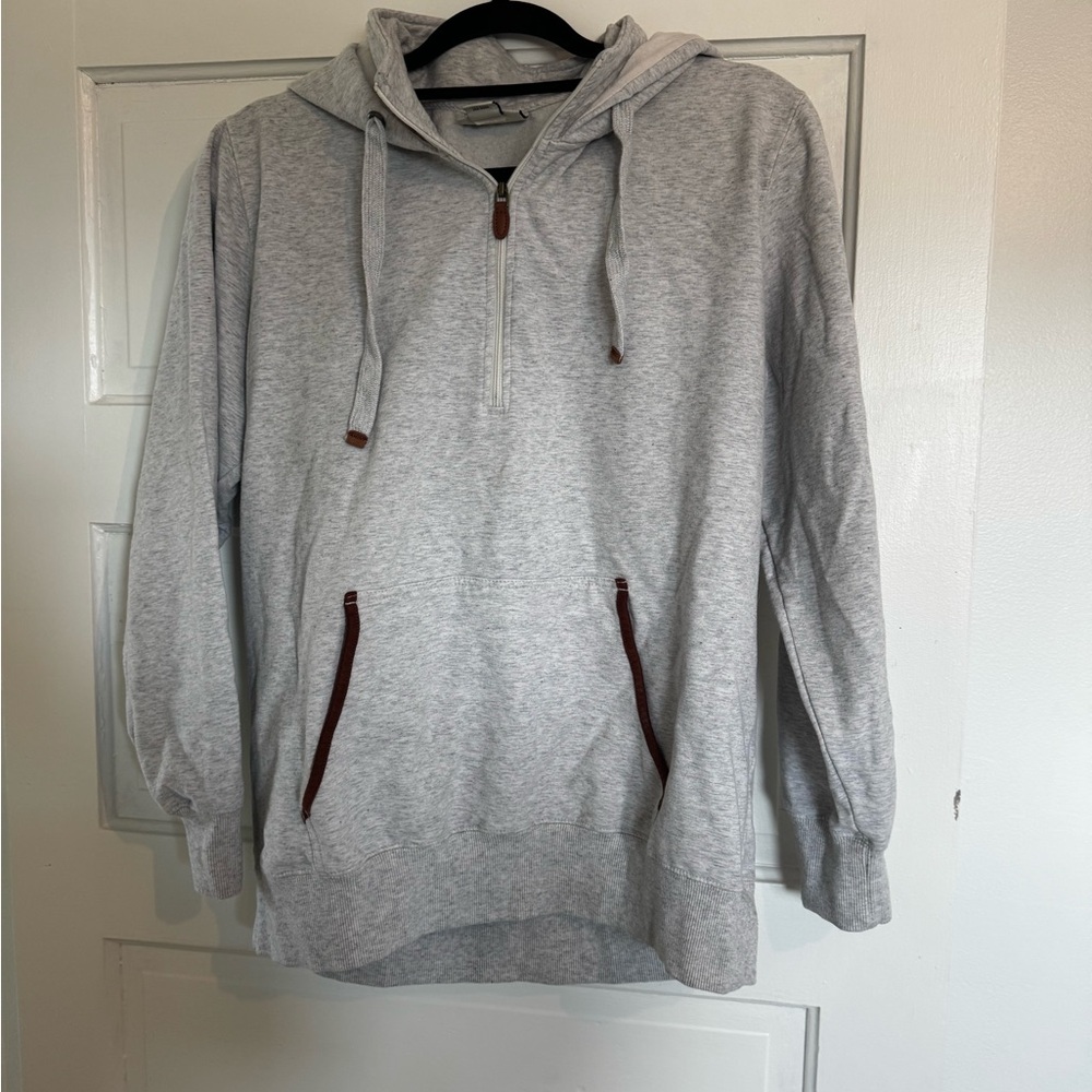 Ariat Heather Grey Zip Up Sweater with Black Accents